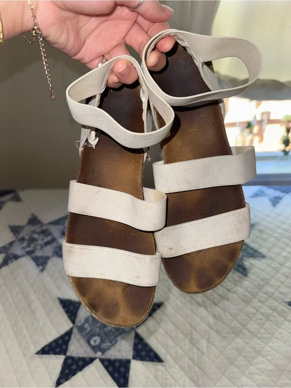 Steve Madden White Triple-Strap Sandals